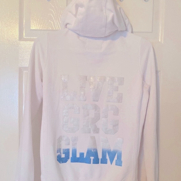 🤍GARAGE 🤍Medium white zipper hoodie . - Picture 9 of 11